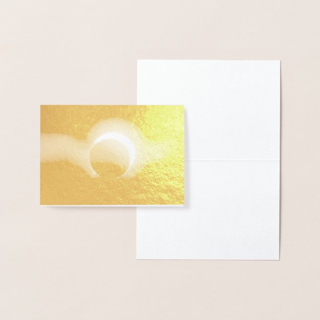 Solar Eclipse Real Metallic Gold Foil Print Card (Display)