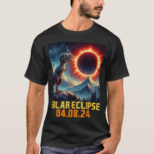Solar Eclipse Rex Dino Glasses Illustration T-Shirt