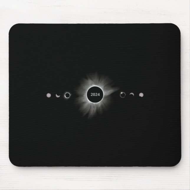 Solar Eclipse Shirt 2024 Phases Total Eclipse  Mouse Mat (Front)