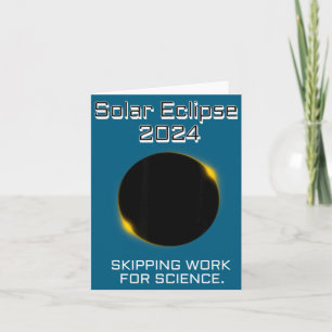 Solar Eclipse Skipping Work Science Illustration Card