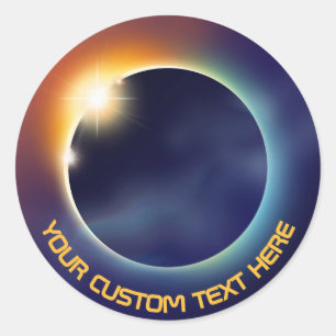 Solar Eclipse   Space Astronomy Classic Round Sticker