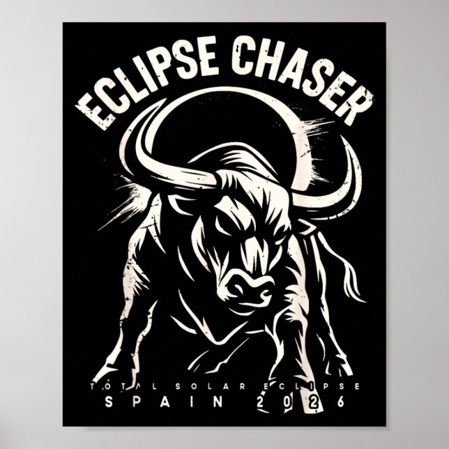Solar Eclipse Spain 2026 Eclipse Chaser Poster (Front)