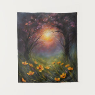 Solar Eclipse Spring Wildflowers Stream Dogwood Tapestry