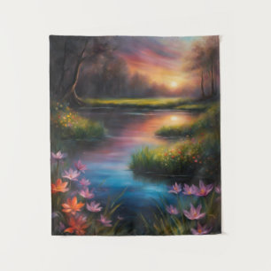 Solar Eclipse Spring Wildflowers Stream Sun Sky Tapestry
