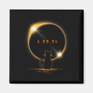 Solar Eclipse T Cat Wearing Solar Eclipse Glasses  Magnet