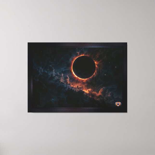 Solar Eclipse That Inspires Awe AI Art by Xzendor7 Canvas Print (Front)