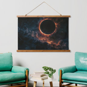 Solar Eclipse That Inspires Awe AI Art by Xzendor7 Hanging Tapestry