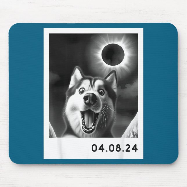 Solar Eclipse Totality Siberian Husky Design Mouse Mat (Front)