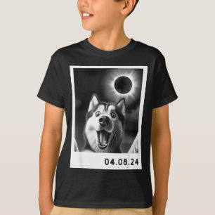 Solar Eclipse Totality Siberian Husky Design T-Shirt