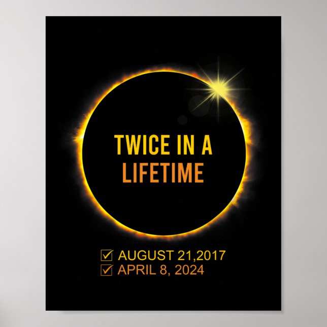 Solar Eclipse Twice In A Lifetime 2024 Solar Eclip Poster (Front)