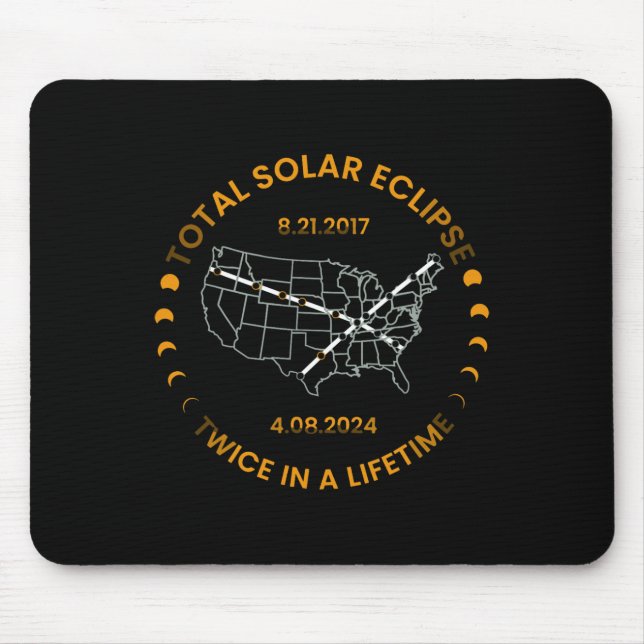 Solar Eclipse Twice In Lifetime 2024 Total Solar E Mouse Mat (Front)