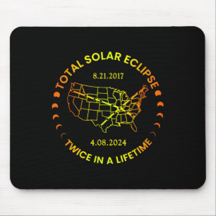 Solar Eclipse Twice In Lifetime 2024 Total Solar E Mouse Mat