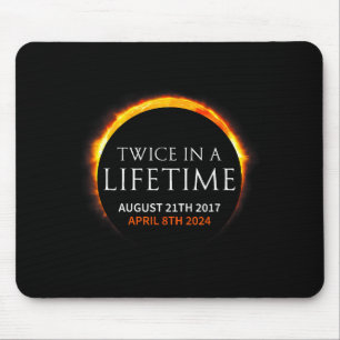 Solar Eclipse Twice Lifetime Solar Illustration Mouse Mat