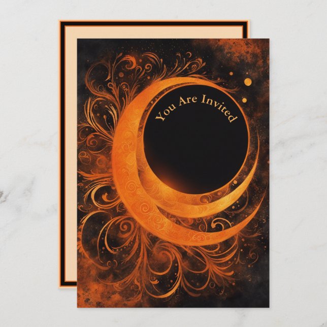 Solar Eclipse Viewing Party Fully Customisable Invitation (Front/Back)