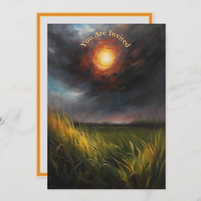 Solar Eclipse Viewing Party Fully Customisable Invitation (Front/Back)