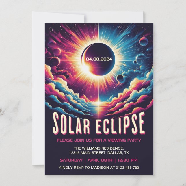 Solar Eclipse viewing party Invitation (Front)