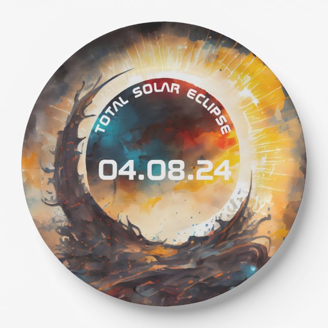 Solar Eclipse Viewing Party Paper Plate (Front)