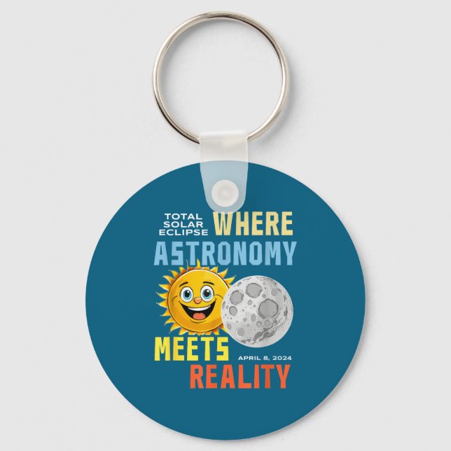Solar Eclipse Where Astronomy Meets Key Ring (Front)