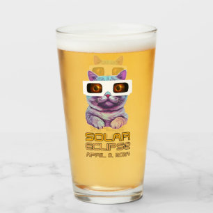 Solar Eclipse with Cat  Glass
