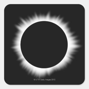 Solar Eclipse with Corona Square Sticker