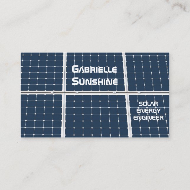 Solar Energy Engineer customisable Business Card (Front)