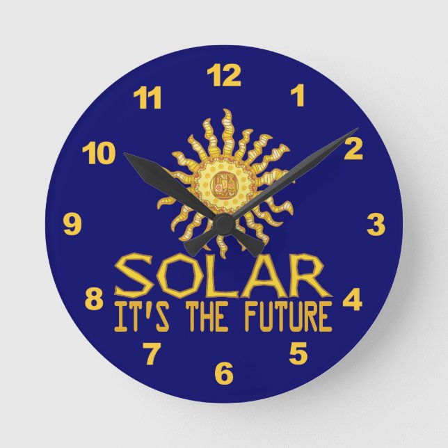 Solar Energy Future Round Clock (Front)