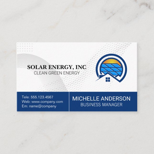 Solar Energy Industry | Modern Technology Business Card (Front)