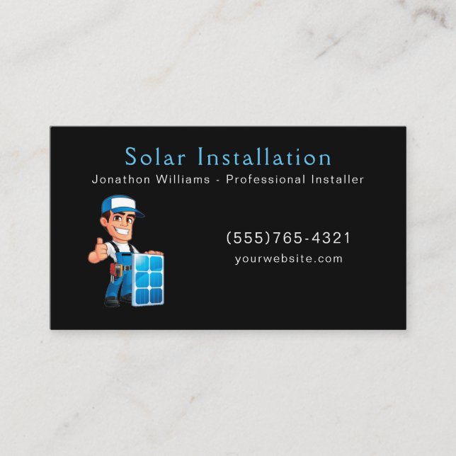 Solar Energy Instillation Service Business Card (Front)