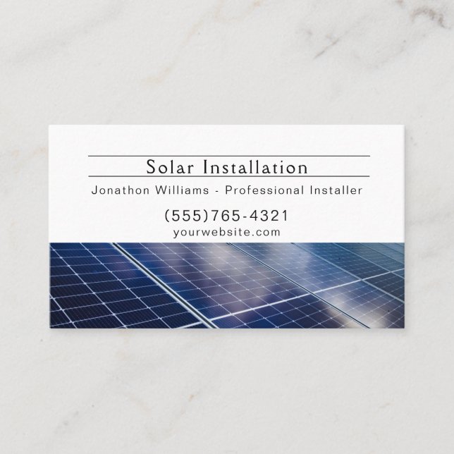 Solar Energy Instillation Service Business Card (Front)