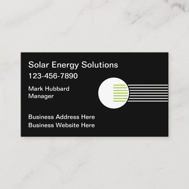  Solar Energy Product Services Business Card (Front)