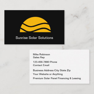 Solar Energy Solutions Theme Business Cards
