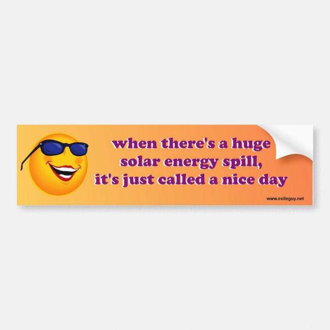 solar energy spill bumper sticker (Front)