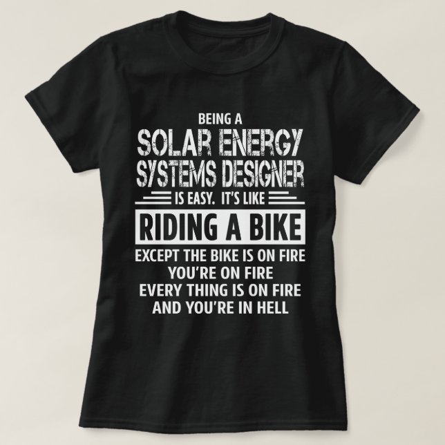 Solar Energy Systems Designer T-Shirt (Design Front)