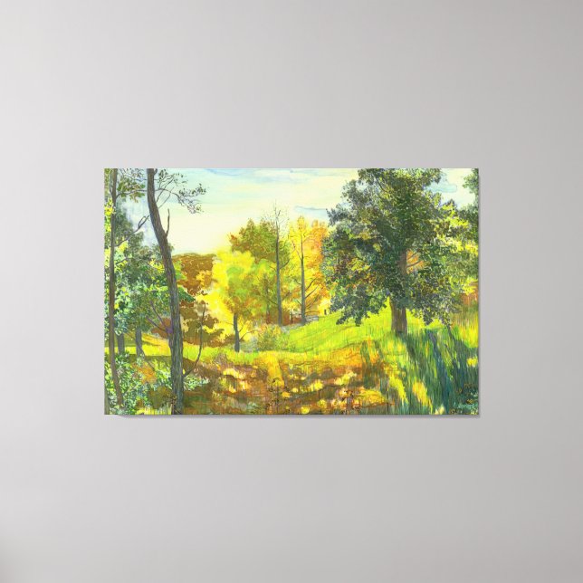 Solar fall  painting watercolor on silk canvas print (Front)