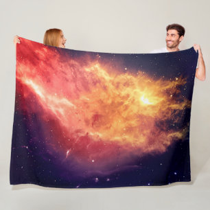 Solar Fire Across the Cosmos Fleece Blanket