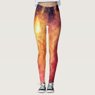 Solar Fire Across the Cosmos Leggings