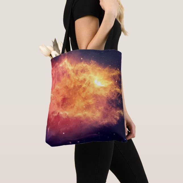Solar Fire Across the Cosmos Tote Bag (Close Up)