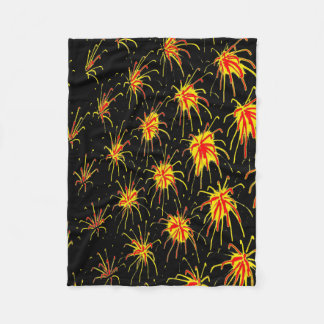 Solar Fireworks Burst Fleece Blanket