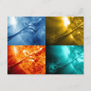 Solar Flare or Coronal Mass Ejection Sun Collage Postcard