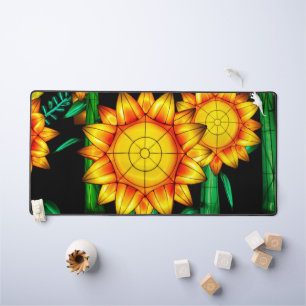 Solar Flare Sunflowers Desk Mat