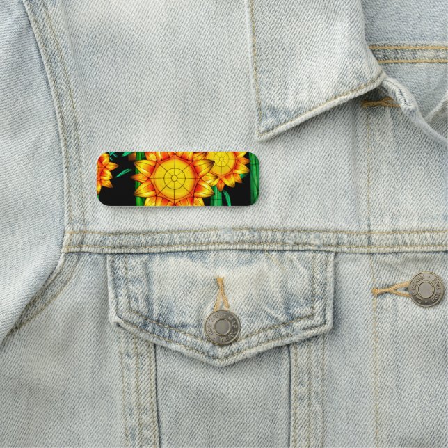 Solar Flare Sunflowers  Name Tag (In Situ)