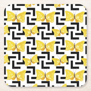 Solar Flower Square Paper Coaster