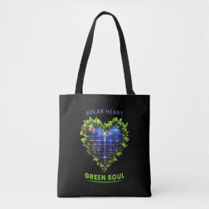Solar Heart Green Soul – Solarpunk Tote Bag