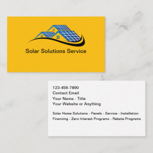 Solar Home Solutions Business Cards