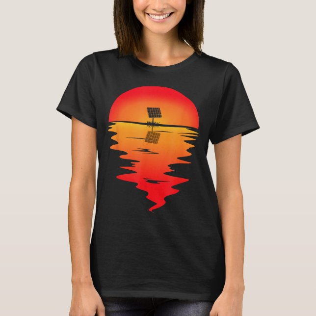 Solar Installation Sunset Solar Panel Installer T-Shirt (Front)