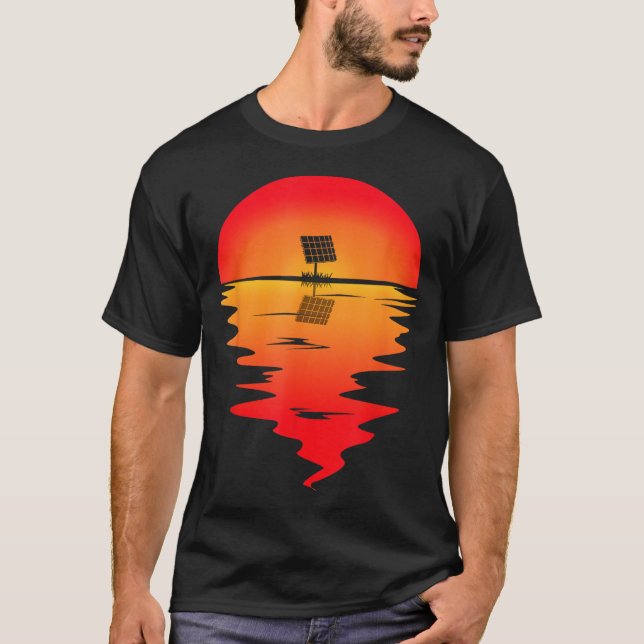 Solar Installation Sunset Solar Panel Installer T-Shirt (Front)