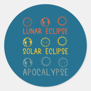 Solar Lunar Eclipse Apocalypse Celestial Classic Round Sticker