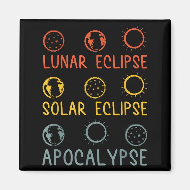 Solar Lunar Eclipse Apocalypse Celestial Design Magnet (Front)