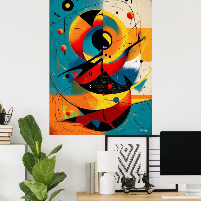 Solar Mechanica – Mid-Century Geometric Dynamics Poster (Home Office)