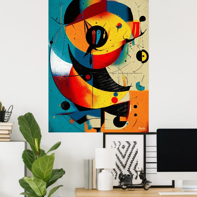Solar Mid-Century Abstract Constructivist  Poster (Home Office)